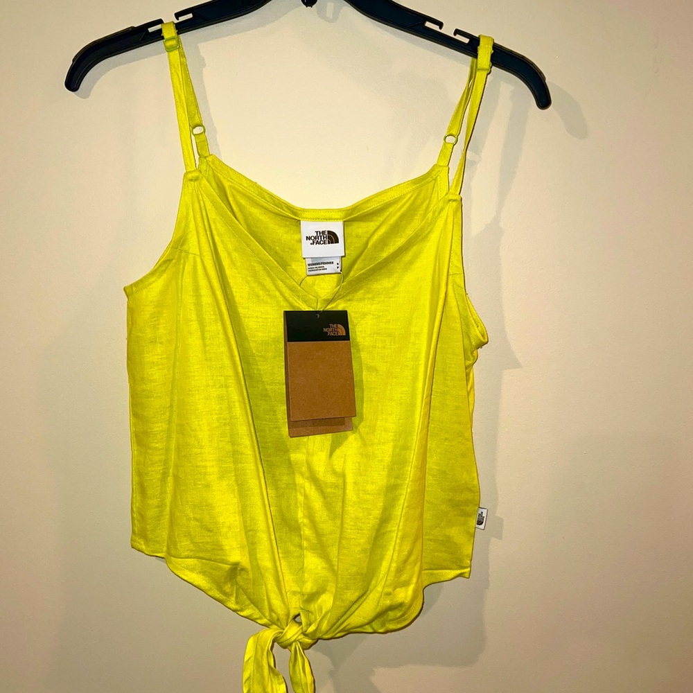 Northface tank lime green hillrose hemp tank top adjustable straps new